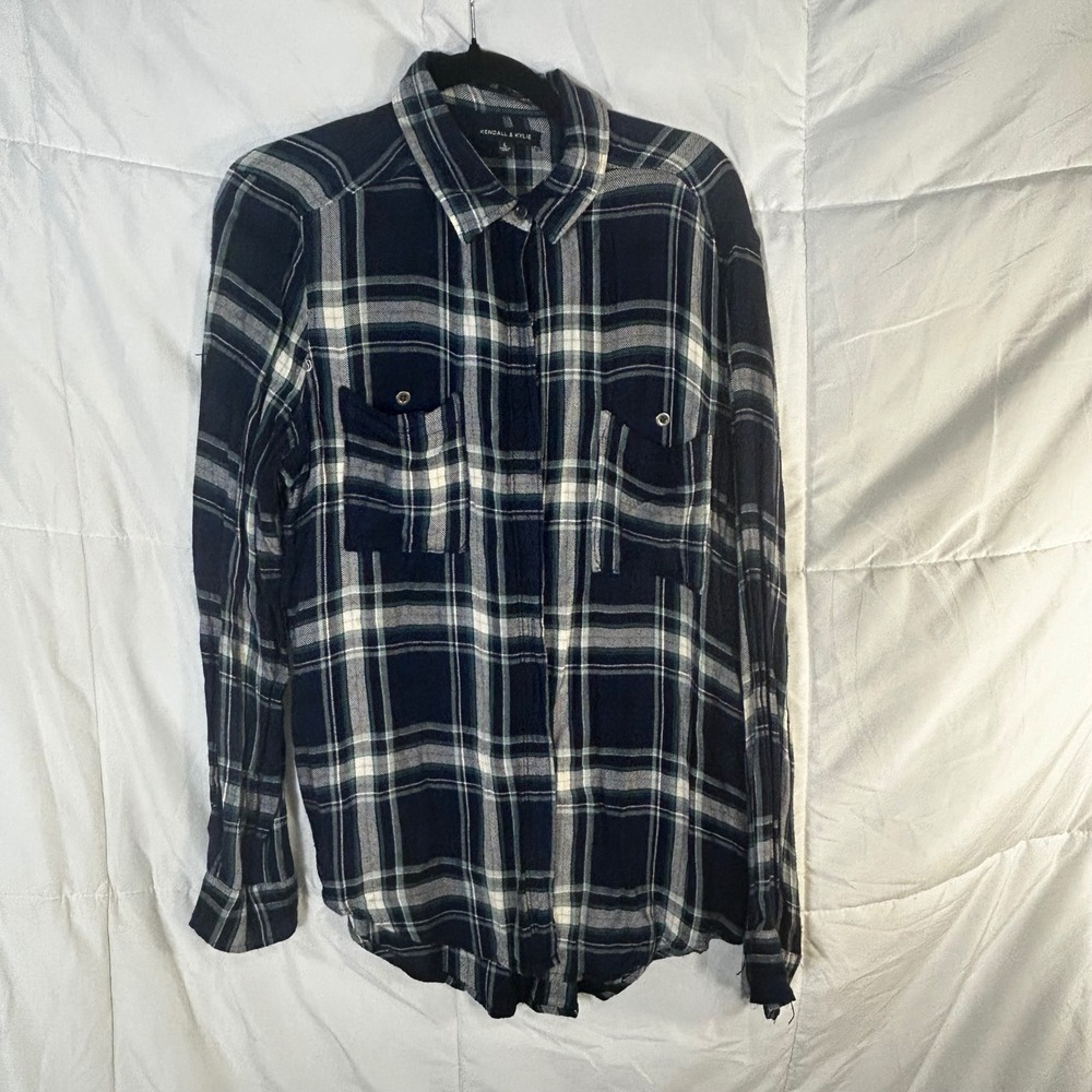 Kendall & Kylie Men's‎ Plaid Flannel Shirt Long Sleeve Button Up Size L